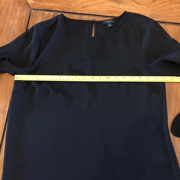 Ann Taylor petit black tie sleeve blouse MP - Picture 7 of 8